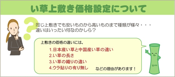 い草上敷　価格について