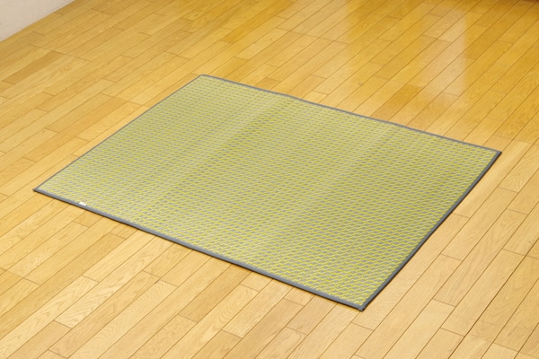 純国産　シンプルい草ラグカーペット 『Fリブロ』 約95×130ｃｍ　YE　全体