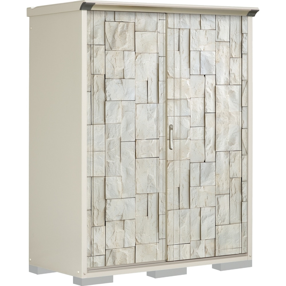 タクボ物置ペインタ　全面棚タイプ　本体色ムーンホワイト　P-157AFE3　SDストーン