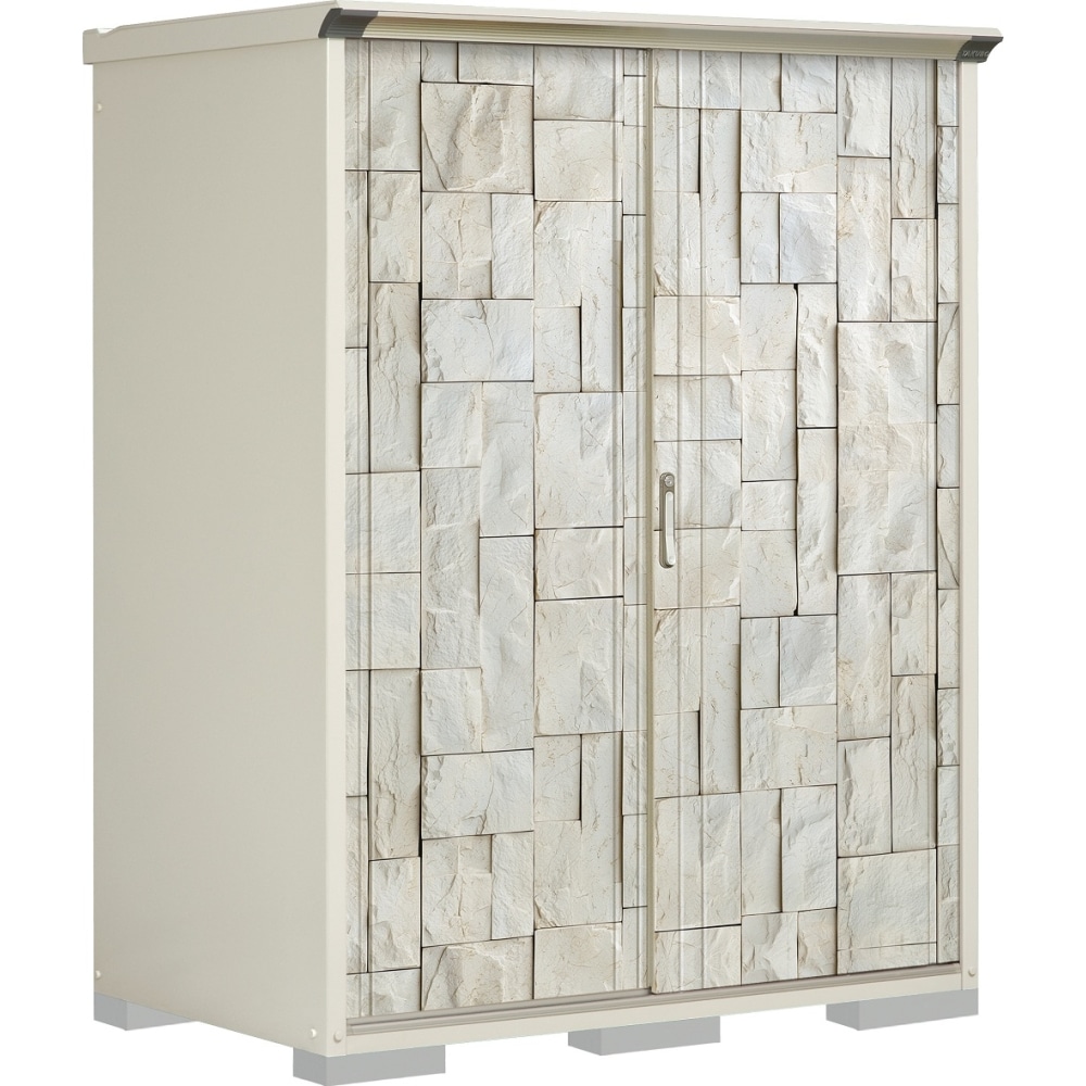 タクボ物置ペインタ　全面棚タイプ　本体色ムーンホワイト　P-159AFE3　SDストーン