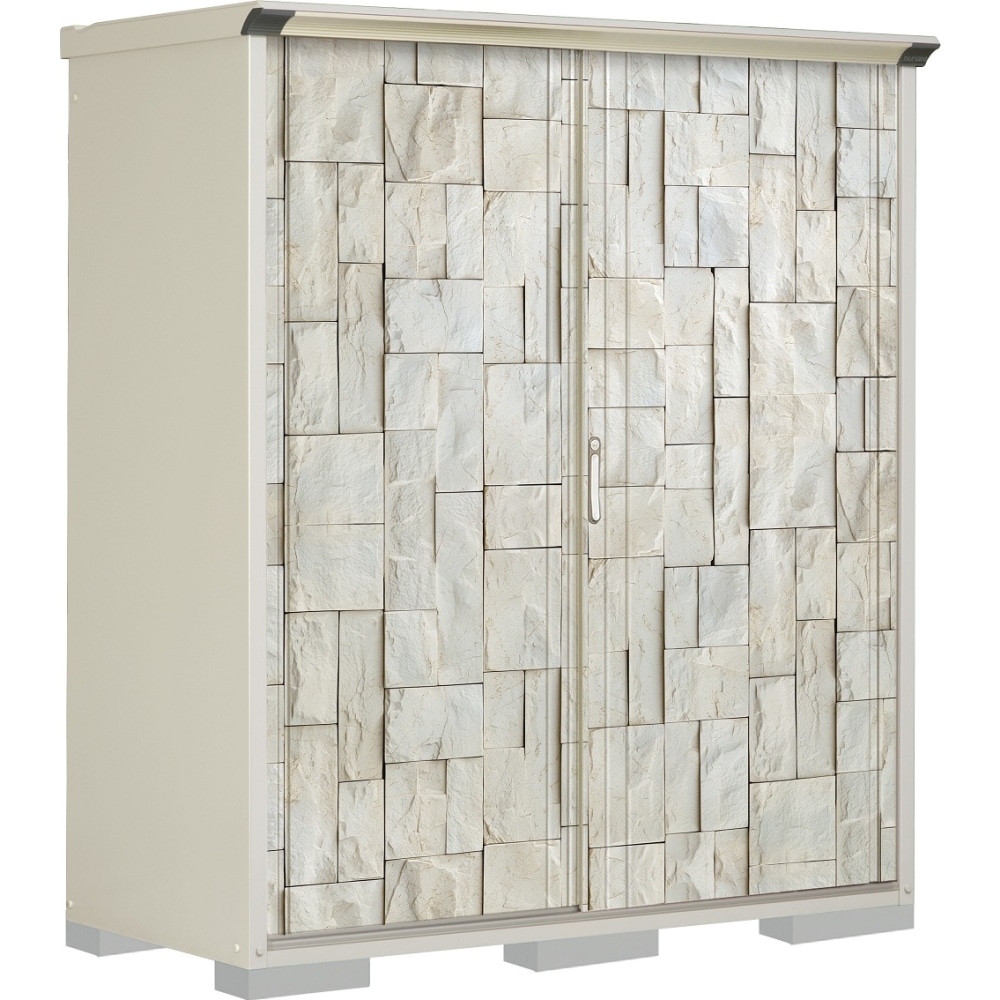 タクボ物置ペインタ　全面棚タイプ　本体色ムーンホワイト　P-177AFE3　SDストーン