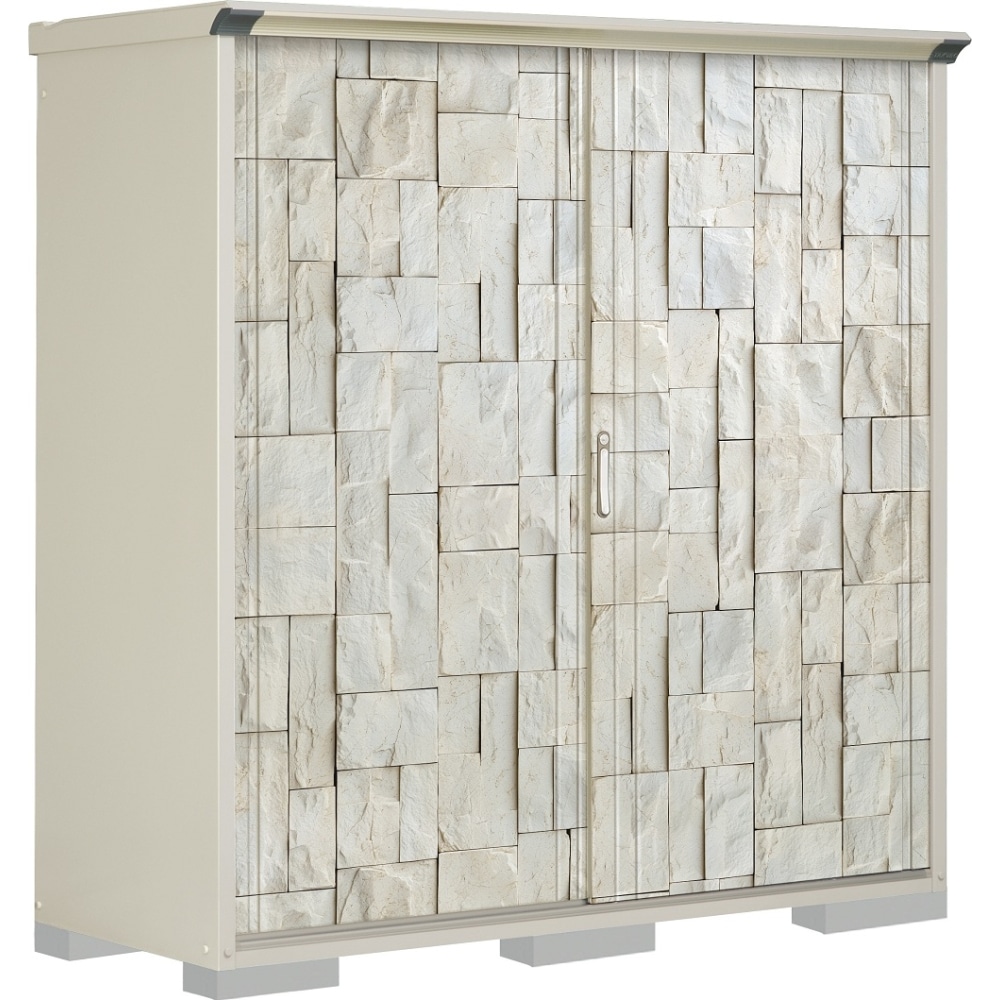 タクボ物置ペインタ　全面棚タイプ　本体色ムーンホワイト　P-197AFE3　SDストーン