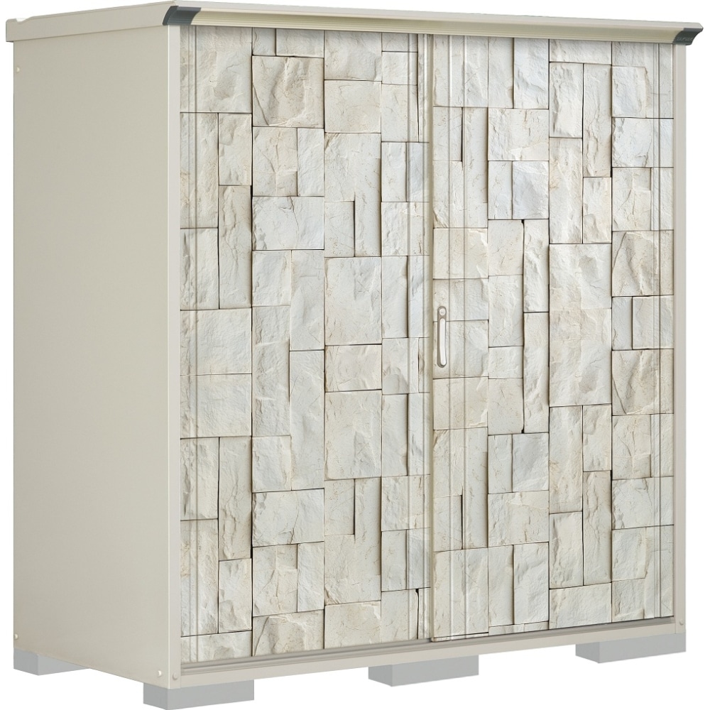 タクボ物置ペインタ　全面棚タイプ　本体色ムーンホワイト　P-199AFE3　SDストーン