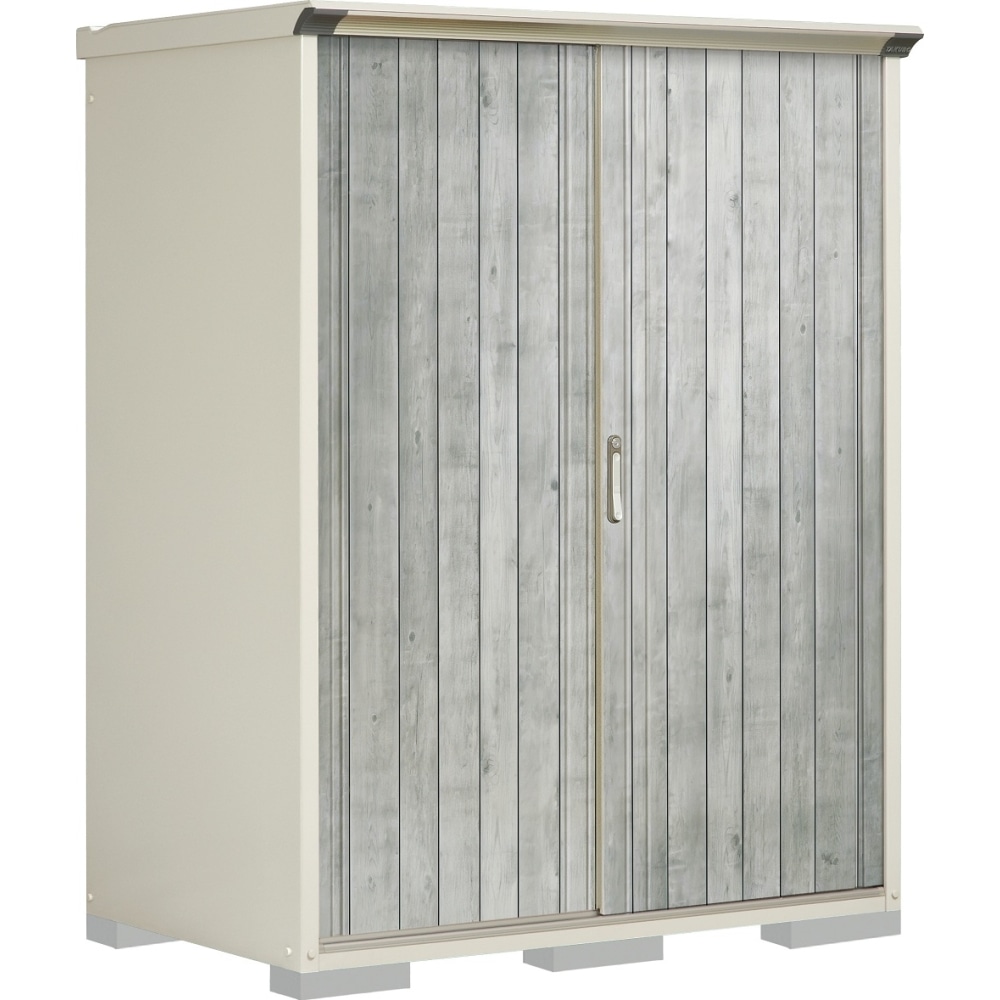 タクボ物置ペインタ　全面棚タイプ　本体色ムーンホワイト　P-159AFE4　WTグレー