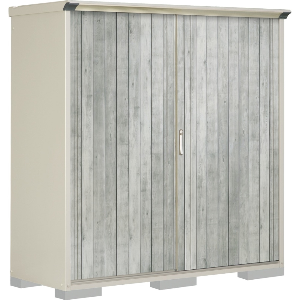 タクボ物置ペインタ　全面棚タイプ　本体色ムーンホワイト　P-197AFE4　WTグレー