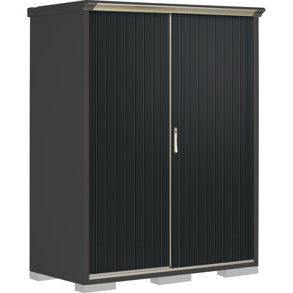 タクボ物置ペインタ　全面棚タイプ　本体色アイボリーブラック　PY-157AFE1　SDメタル