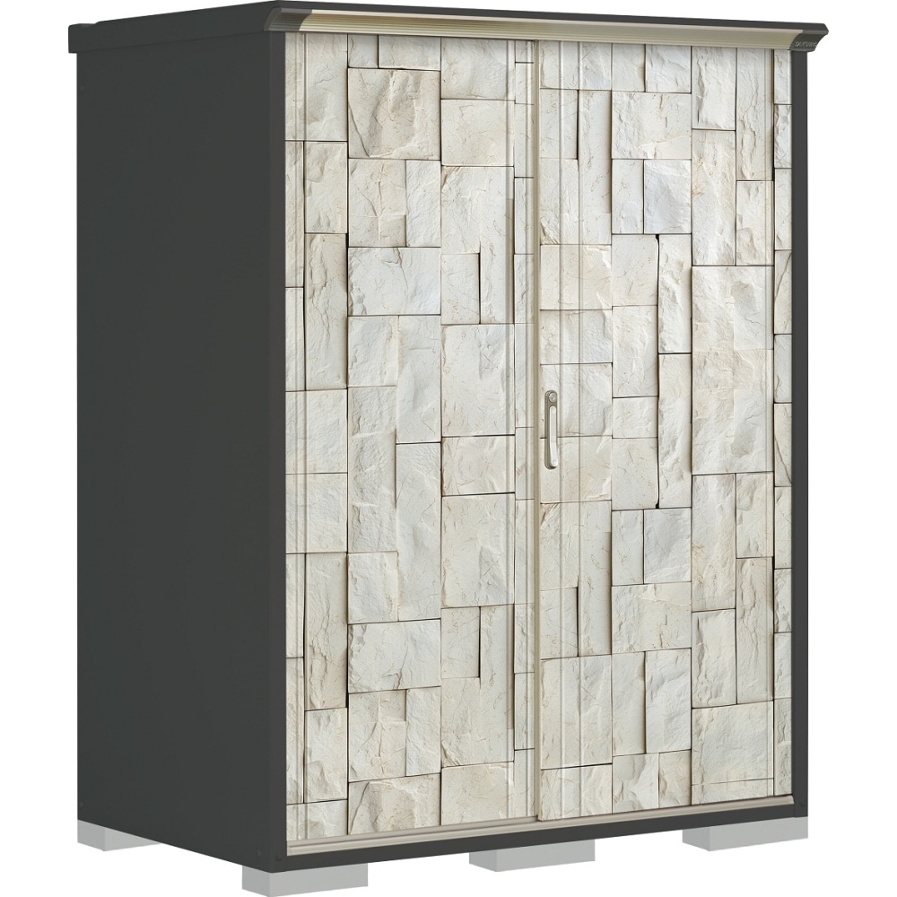 タクボ物置ペインタ　全面棚タイプ　本体色アイボリーブラック　PY-159AFE3　SDストーン