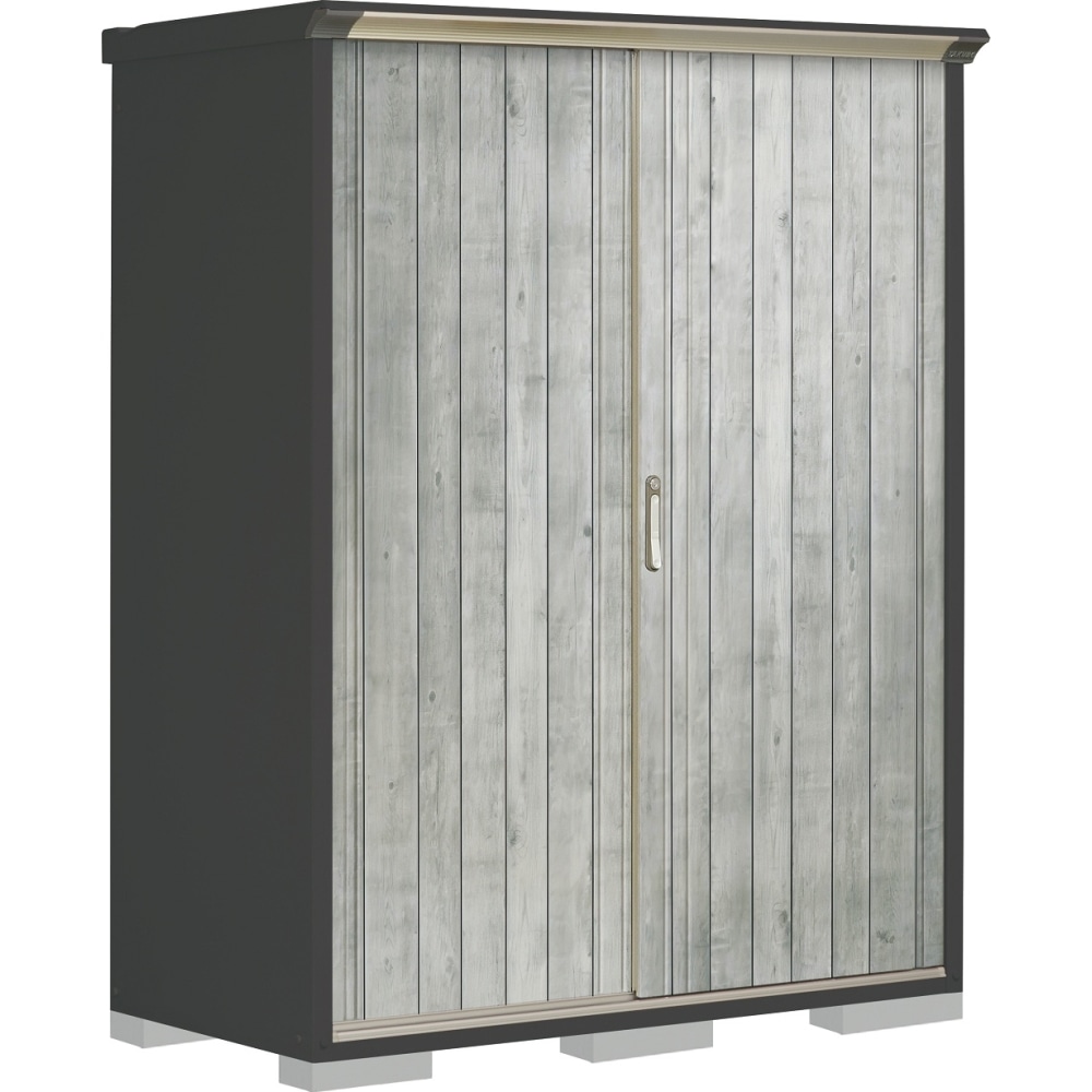 タクボ物置ペインタ　たて置きタイプ　本体色アイボリーブラック　PY-157ATE4　WTグレー