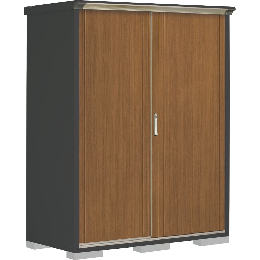 タクボ物置ペインタ　たて置きタイプ　本体色アイボリーブラック　PY-157ATE5　WTキャメル