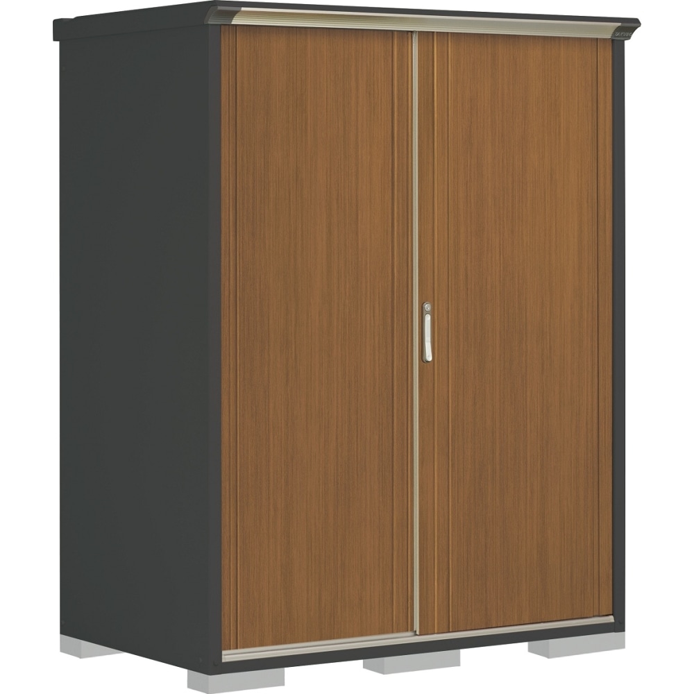 タクボ物置ペインタ　全面棚タイプ　本体色アイボリーブラック　PY-159AFE5　WTキャメル