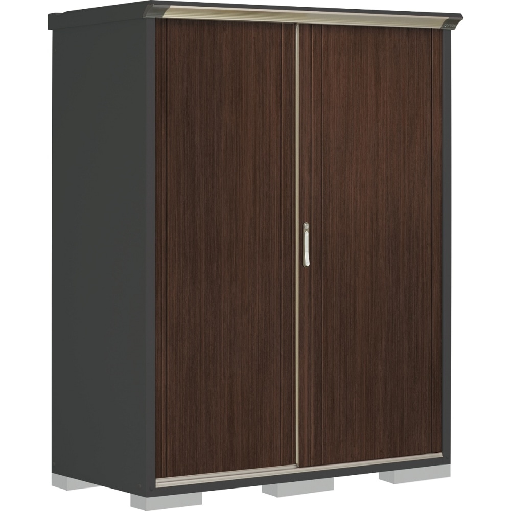 タクボ物置ペインタ　全面棚タイプ　本体色アイボリーブラック　PY-157AFE6　WTブラックチェリー