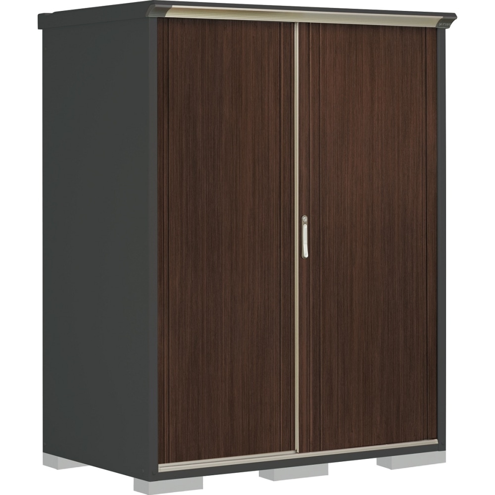 タクボ物置ペインタ　全面棚タイプ　本体色アイボリーブラック　PY-159AFE6　WTブラックチェリー