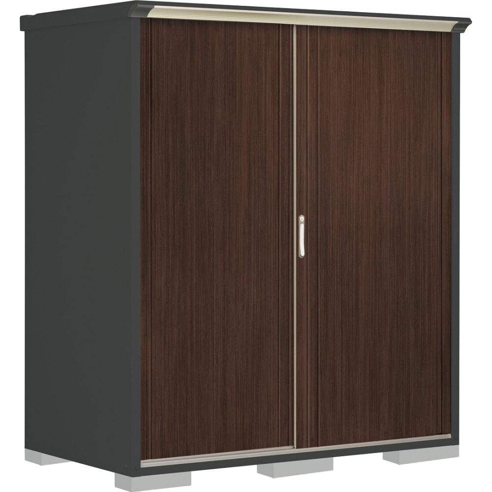 タクボ物置ペインタ　全面棚タイプ　本体色アイボリーブラック　PY-179AFE6　WTブラックチェリー