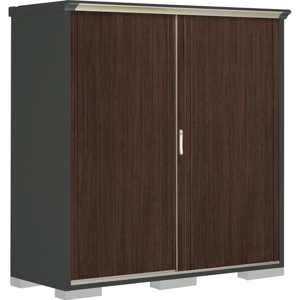 タクボ物置ペインタ　全面棚タイプ　本体色アイボリーブラック　PY-197AFE6　WTブラックチェリー