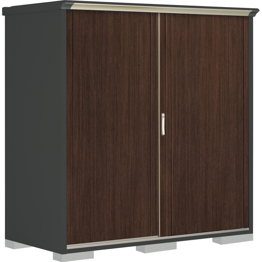 タクボ物置ペインタ　全面棚タイプ　本体色アイボリーブラック　PY-199AFE6　WTブラックチェリー