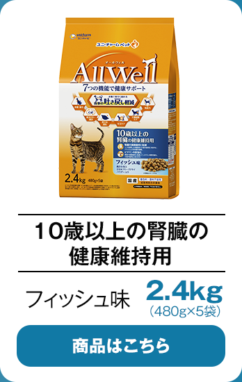 10歳以上の腎臓の健康維持用2.4kgフィッシュ味