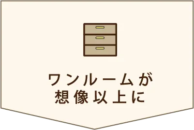 ワンルームが想像以上に!