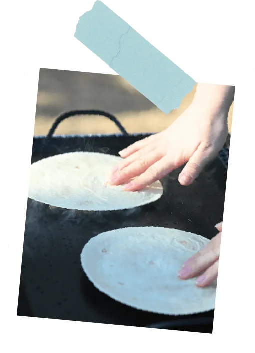 肉を下にして焼く