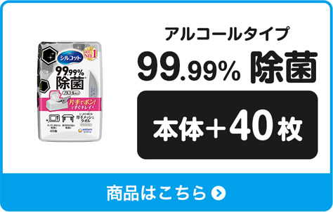 アルコールタイプ 99.99%除菌　本体＋40枚