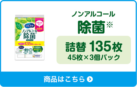 ノンアルコール除菌※　詰替120枚 45枚×3個パック