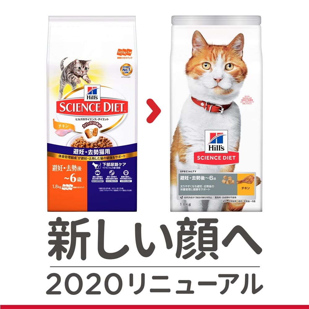 ヒルズ サイエンス・ダイエット 避妊・去勢猫用　チキン成猫用 １．８ｋｇ