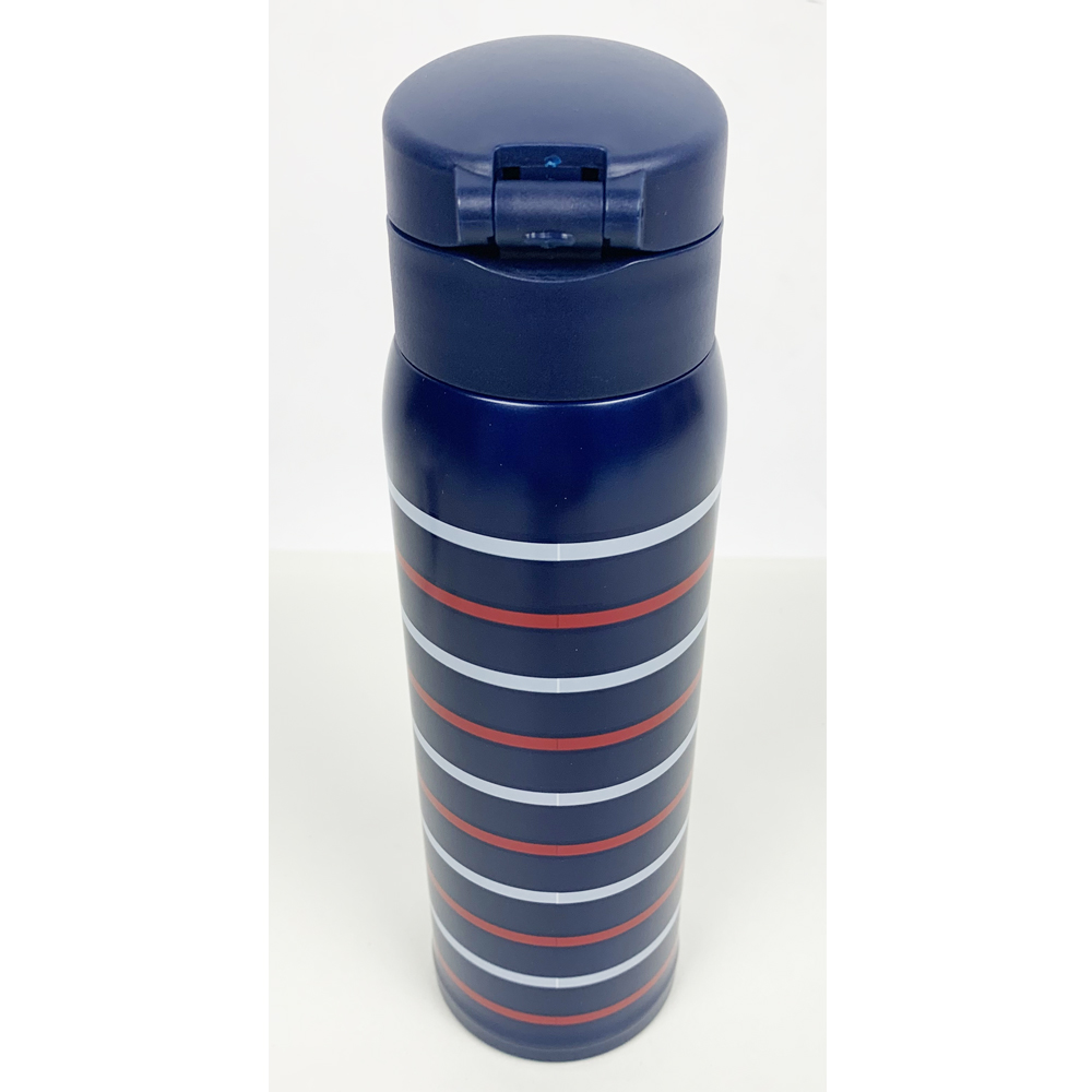 LIFELEX 軽量ボーダーボトル　480ｍｌ　ネイビー　ステンレス水筒 ネイビー