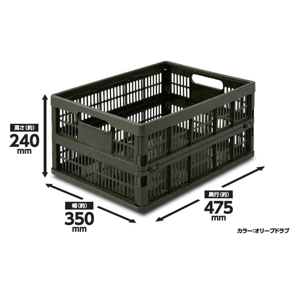 LIFELEX　折りたたみコンテナＭ　オリーブドラブ M  オリーブドラブ