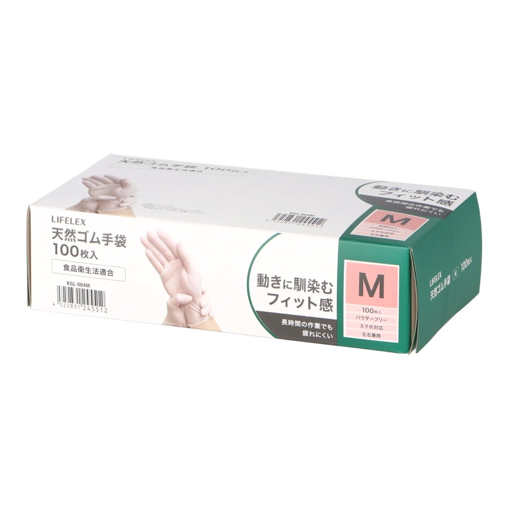 PROACT 天然ゴム手袋　Ｍサイズ　１００枚入 Mサイズ・単品