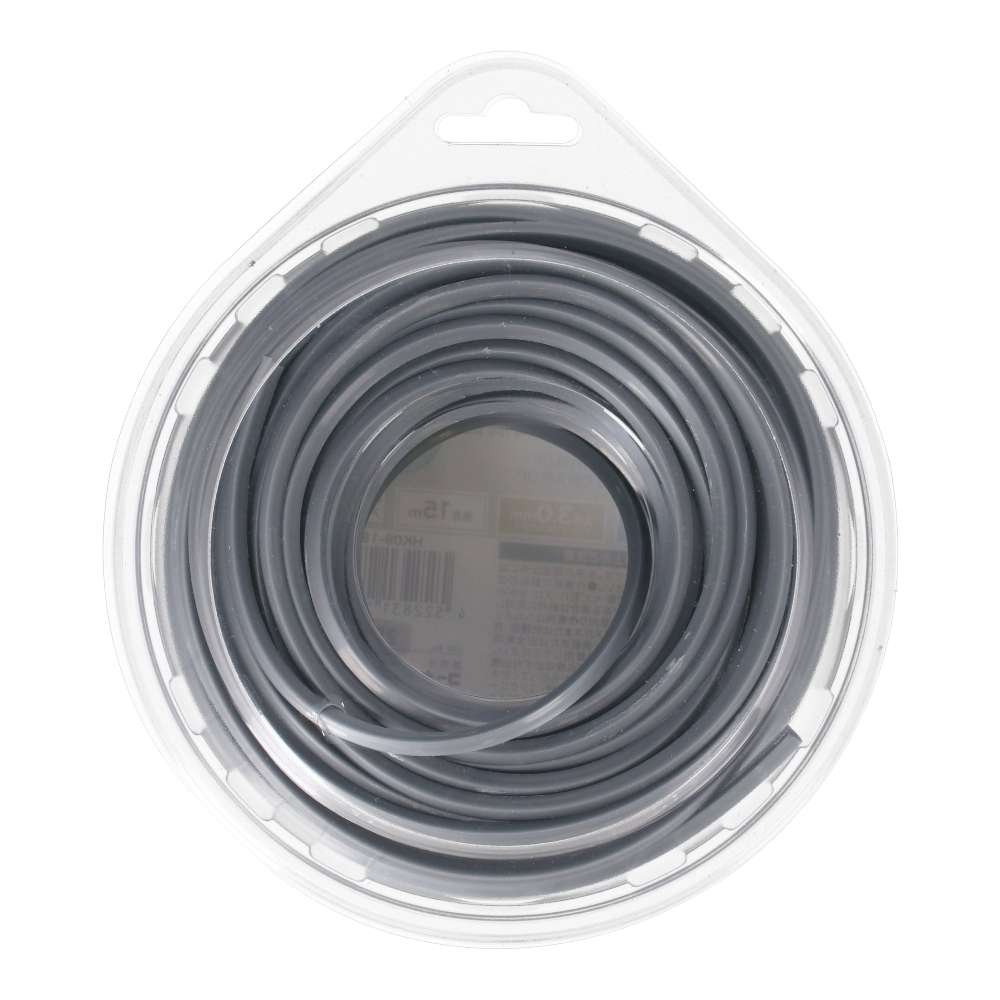 LIFELEX　ナイロンコード四角型アルミ混合　３．０ｍｍ×１５ｍ　グレー 3.0mm×15m