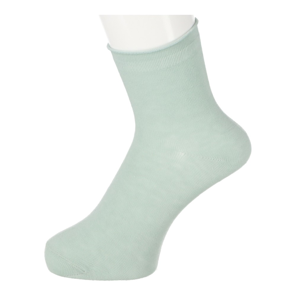 LIFELEX　履き口くるくるソックス　ブルー・グレー　２足組　２３ｃｍ～２５ｃｍ ブルー・グレー