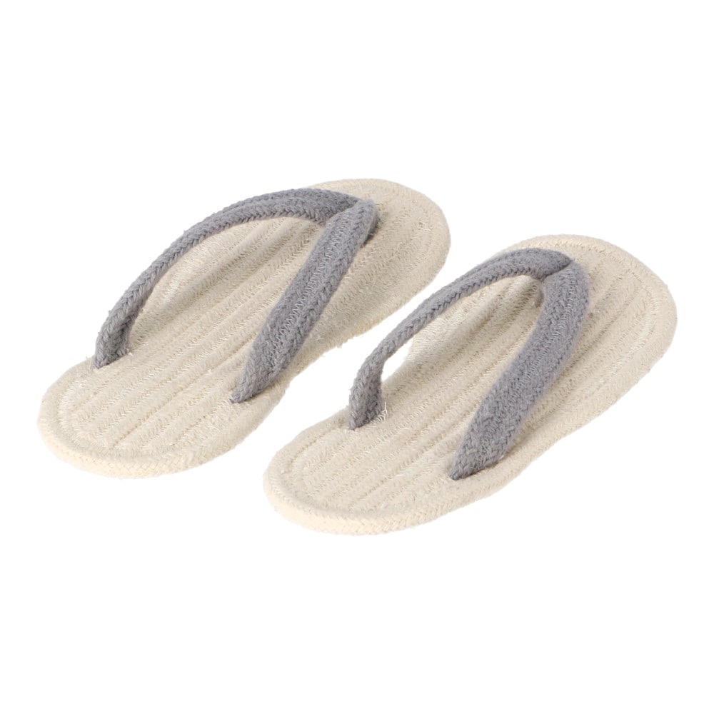 LIFELEX　インド綿スリッパ鼻緒タイプ　グレー　Ｌ L