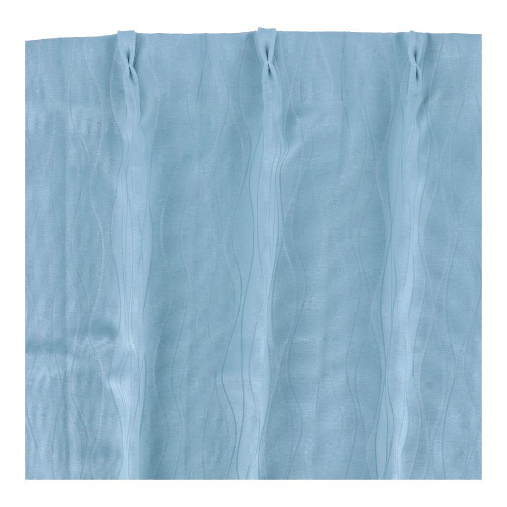 LIFELEX　遮光遮熱保温カーテン　ウェーブ　１００×１１０ｃｍ　ライトブルー 幅100×丈110ｃｍ