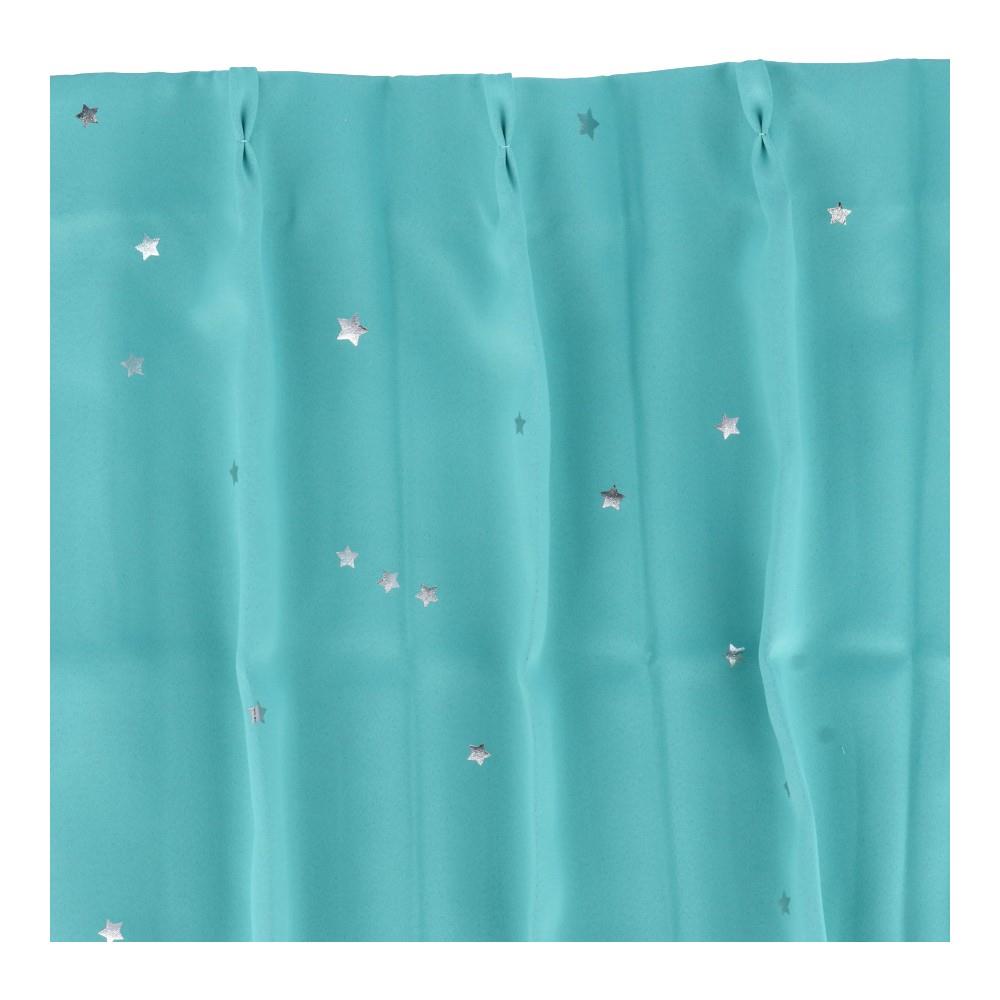 LIFELEX　遮光遮熱保温カーテン　スター　１００×１１０ｃｍ　ターコイズブルー 幅100×丈110ｃｍ
