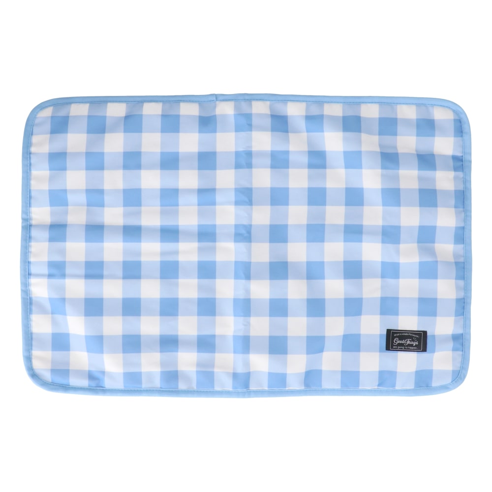 LIFELEX 接触冷感ペットマット M ギンガムチェック BL QR12-5869 ブルー 26SS