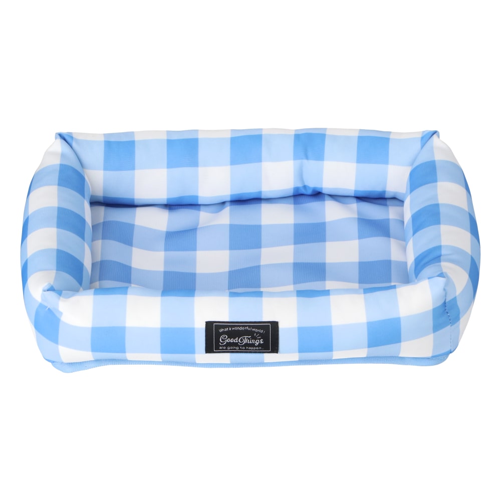 LIFELEX 接触冷感小動物用ベッド ギンガムチェック BL QR12-5975 ブルー 26SS
