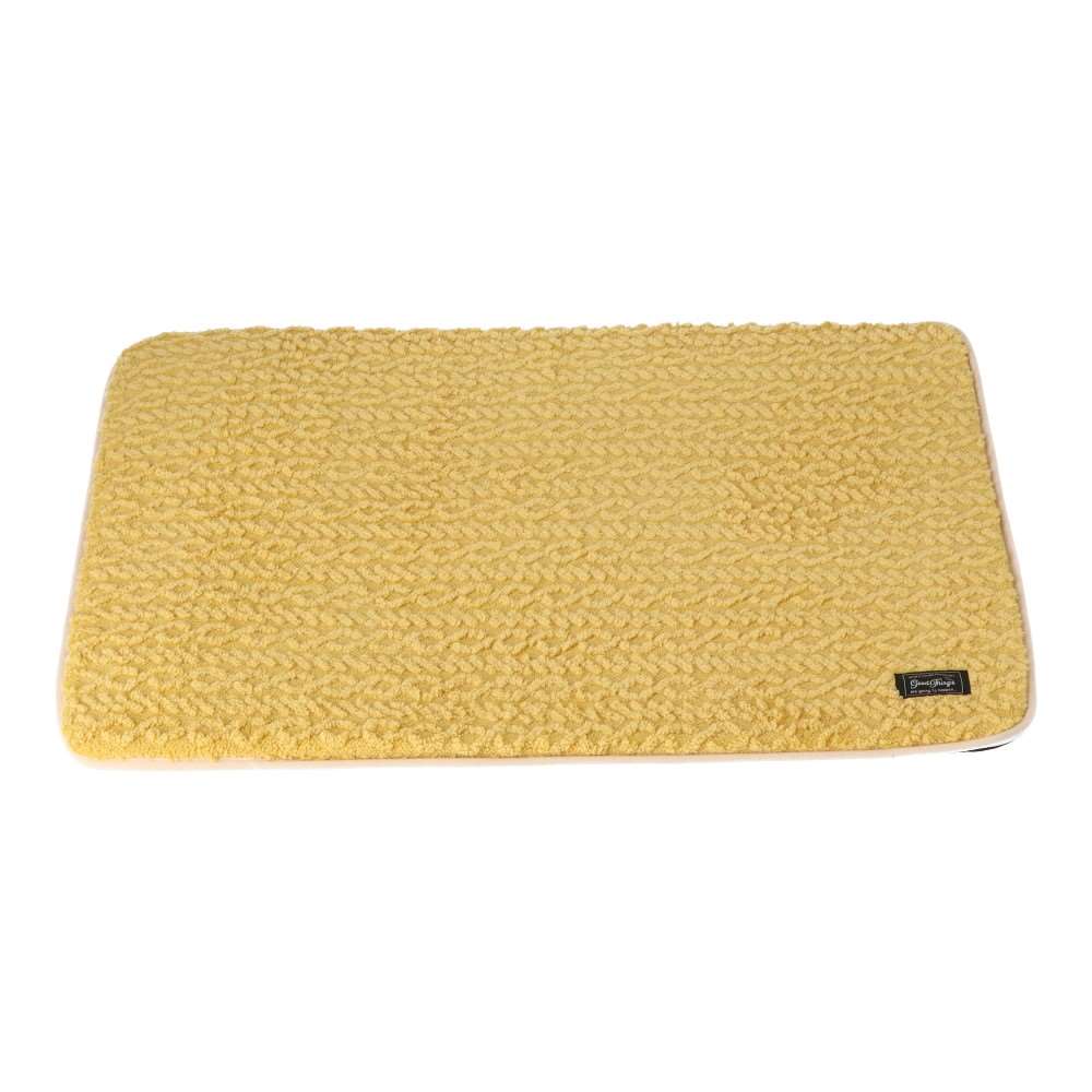 LIFELEX ウレタンペットマット L ケーブルニット マスタード QR12-9962 25AW Ｌ　ケーブルニット　マスタード