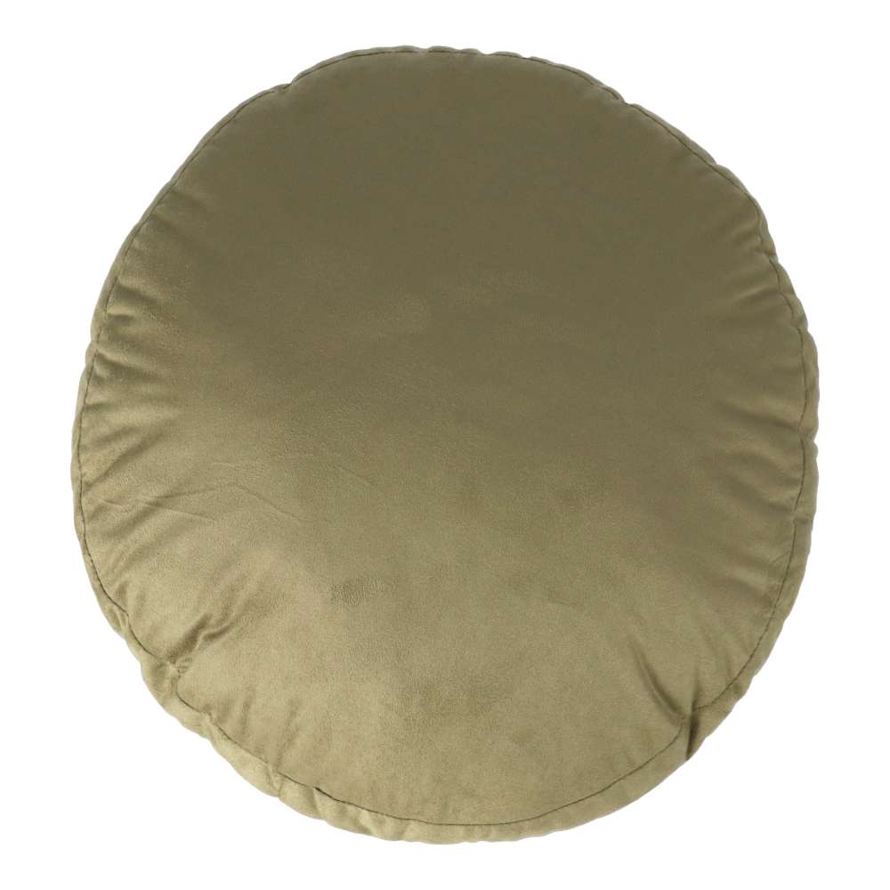 LIFELEX　とろモチラウンドクッション　４０×４０　カーキ カーキ ４０×４０