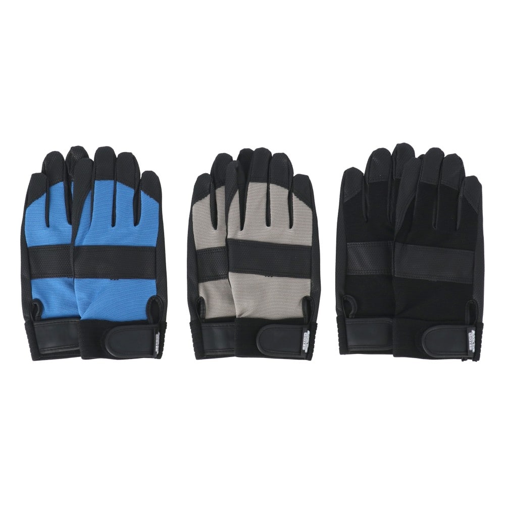 PROACT　合成皮革手袋　３双組　Ｌ　ブラック／ブルー／グレー３双組 L