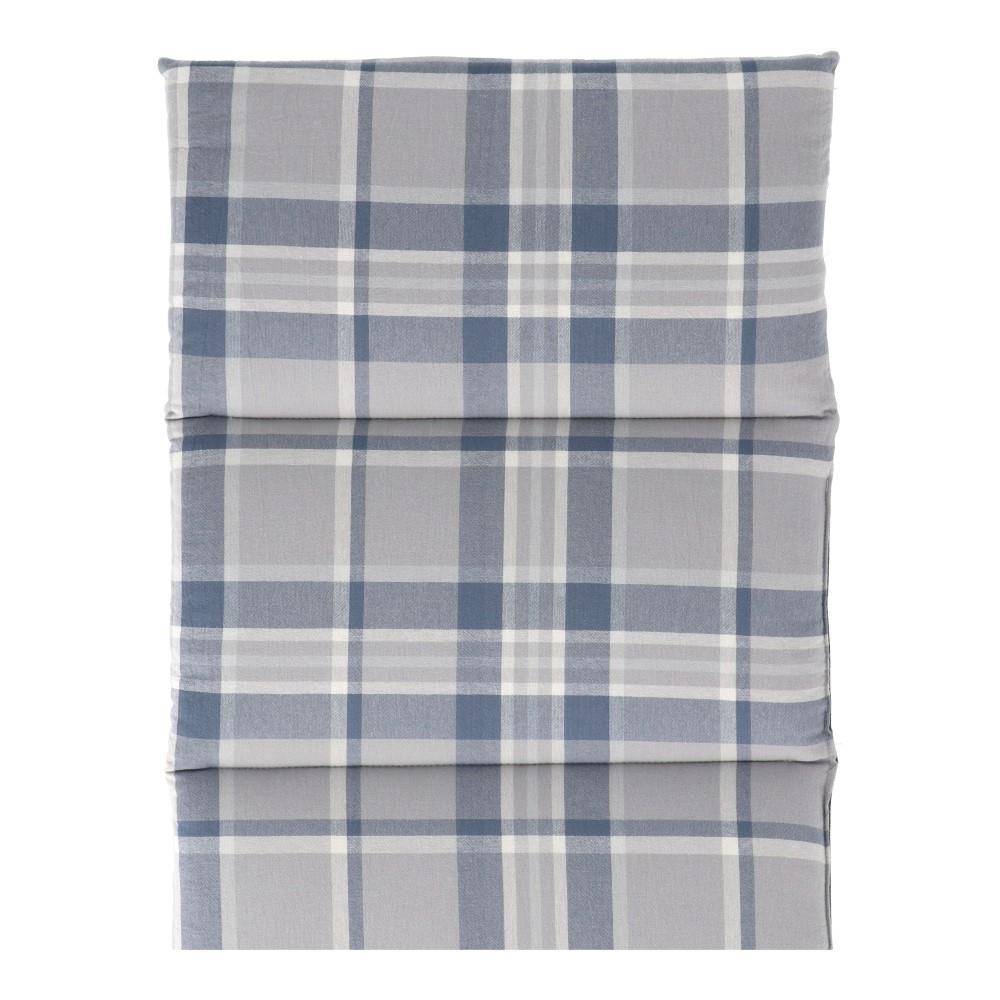 LIFELEX　ウォッシュコットンフリーシートクッション　チェック　ネイビー ネイビー