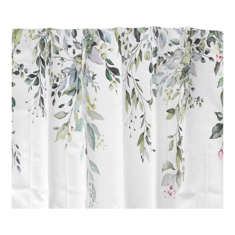 LIFELEX デザイン4枚組カーテン プランツ 約幅100×丈200cm レース丈約198cm ホワイト 丈198cm