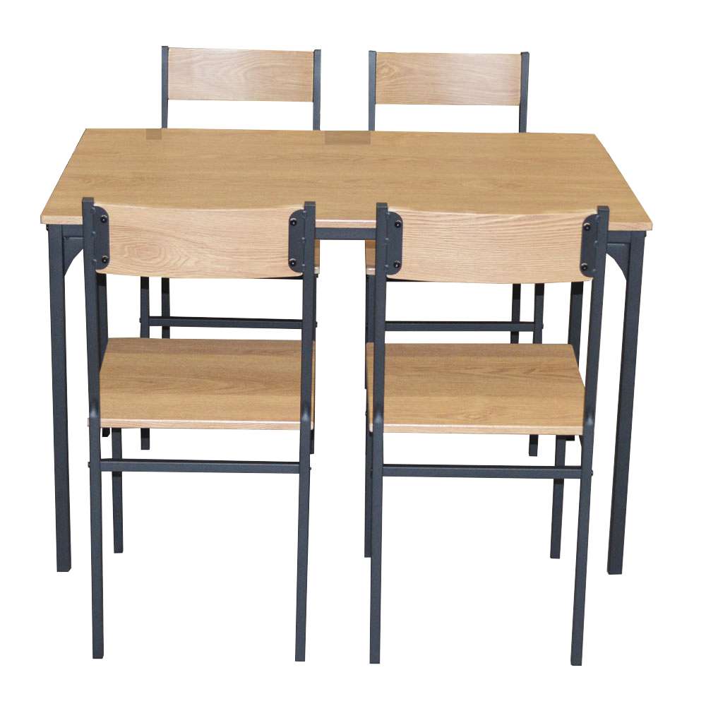 LIFELEX　４人掛け用テーブル＆　チェア５点セット　ＯＡＫ／ＢＫ２個口 オーク