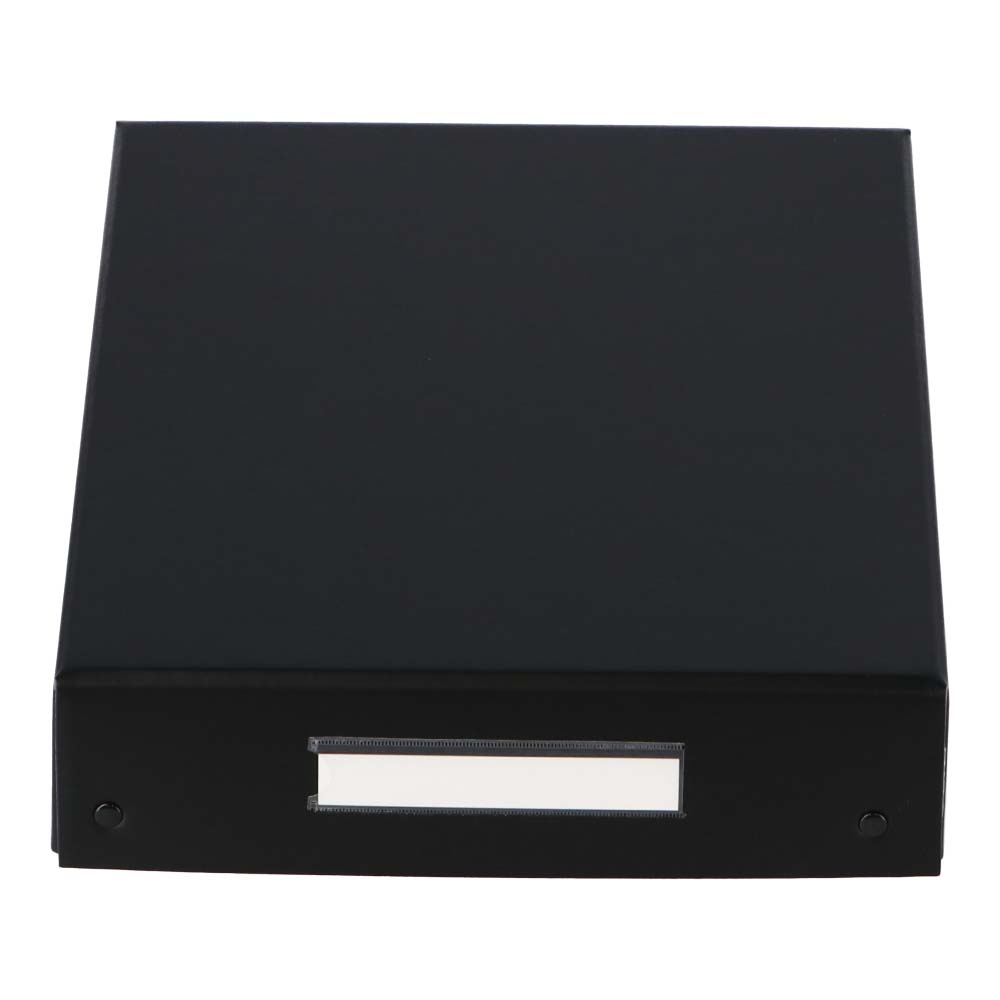 A4書類整理箱 ふた付 再生紙100％ ブラック 約幅26Ｘ奥行34Ｘ高さ6.5cm ブラック