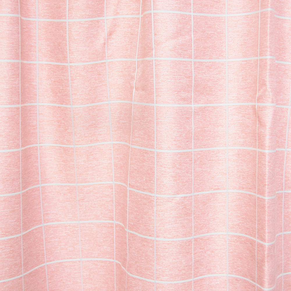 遮光性カーテン　「チェック」　ピンク　２枚組　約幅１００×丈１３５ｃｍ １００×１３５ｃｍ　ピンク