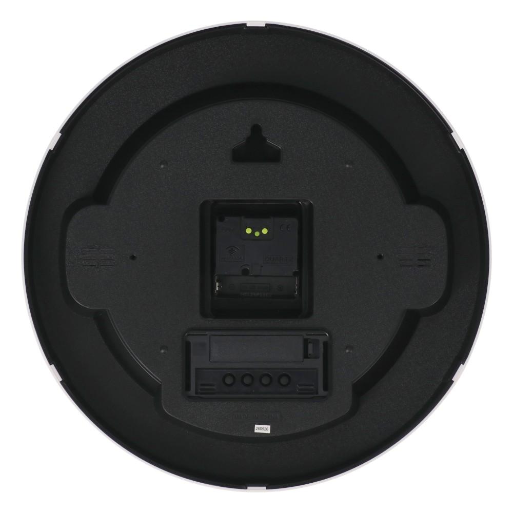 LIFELEX 電波掛時計連続秒針日付表示Φ30cm WH KO14-9212 ホワイト