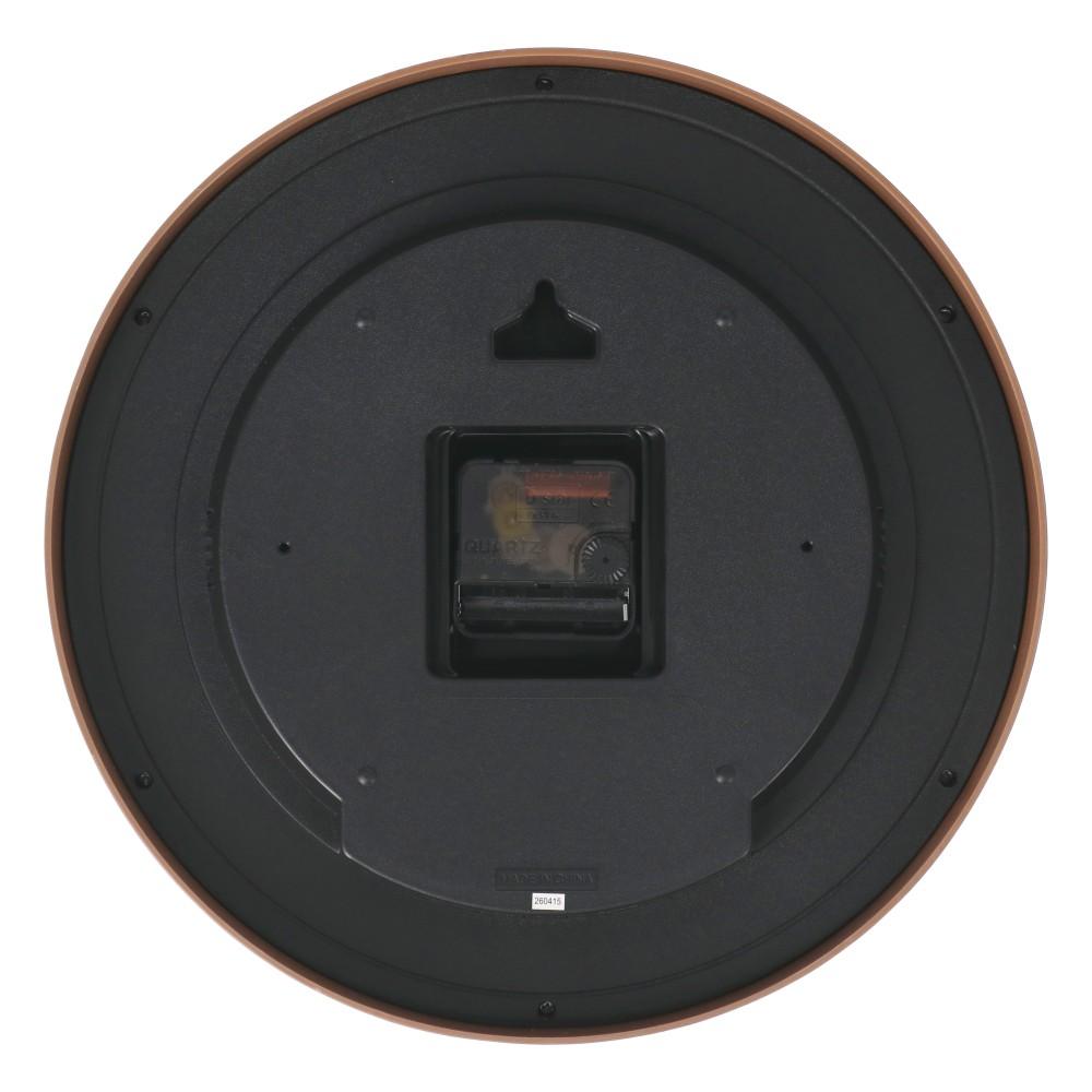 LIFELEX 掛時計連続秒針温湿度計付Φ30cm 木目 KO14-0317