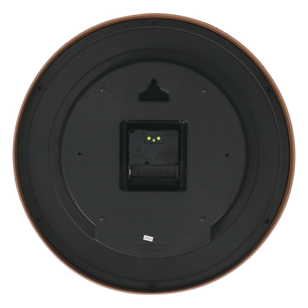 LIFELEX 電波掛時計連続秒針温湿度計付Φ30cm 木目 KO14-0348 木目