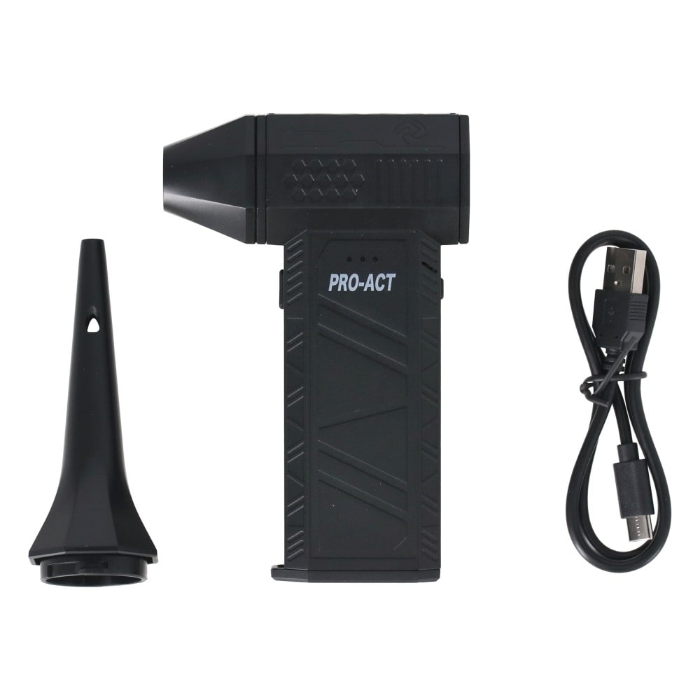 PROACT 電動エアダスター ハンディターボファン 軽量 Type-C充電式 ブラシレスモーター 風量3段階調節 ロングノズル付 小型ブロワー