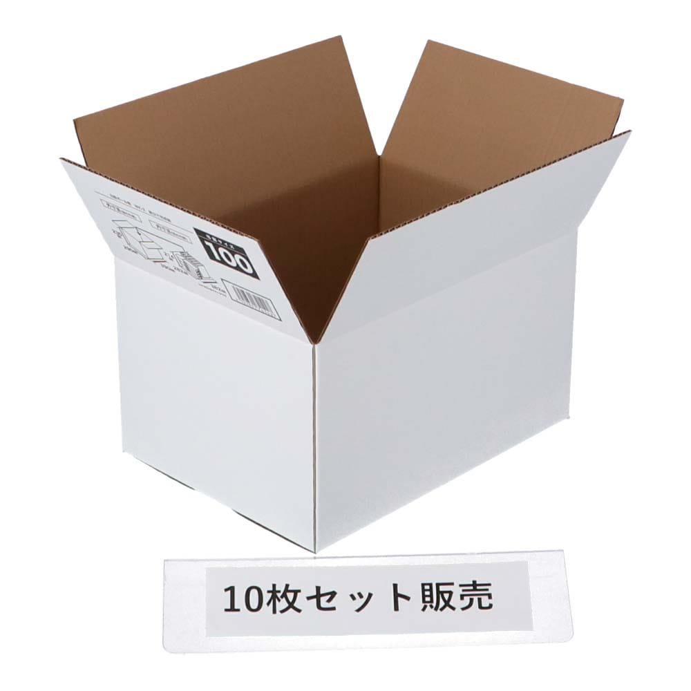 白ダンボール　ＷＫ－２　段ボール　宅配サイズ：１００　サイズ（約）：外寸　幅３９０×奥行２９０×高さ２３０ｍｍ　内寸　幅３８２×奥行２８２×高さ２１４ｍｍ　１枚　×１０枚セット 100サイズ･10枚セット