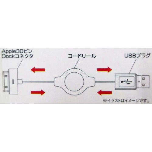【アウトレット】ＵＳＢ充電ケーブル　（ｉＰｈｏｎｅ４／４Ｓ）　ＫＯＴ０７－８１１２ ｉＰｈｏｎｅ４／４Ｓ