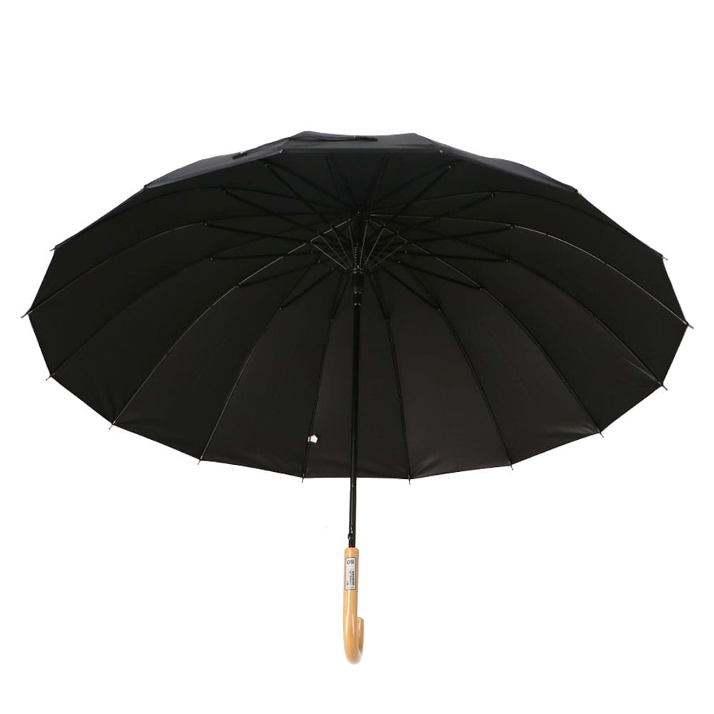 LIFELEX　紳士　１６本骨　風に強い晴雨兼用長傘　ブラック　６０ｃｍ　ＵＶカット加工 ブラック